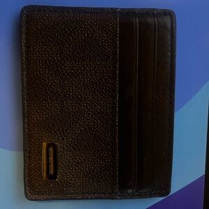 Michael Kors Black Key Card Holder with Textured Finish